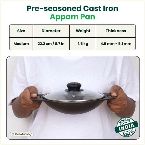 Buy Premium pre-seasoned Cast Iron Appam Pan Online at Best Prices ...