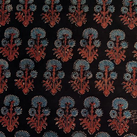 Pre Cut 1.70 Meter Pure Cotton Ajrak Black With Ajrak Motif Hand Block ...