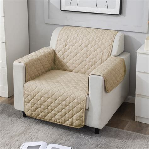 Beige Colour Quilted Sofa Cover Set | Non Slip & Pet Friendly – HOKIPO ...