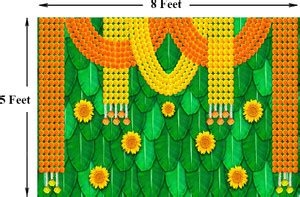 Ashu creation Traditional Backdrop for Pooja Decoration ( 5 FT X 8 FT ...