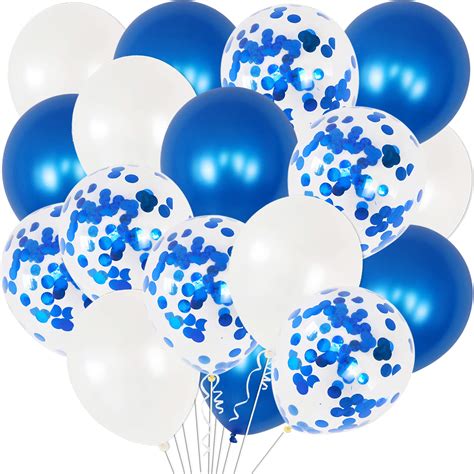 Buy KatchOn Navy Blue and White Balloons Decoration - 30 Pack | Blue ...