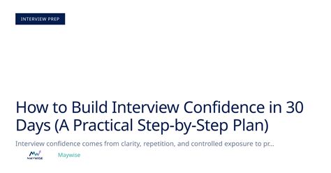 Build Interview Confidence in 30 Days: Step-by-Step Plan