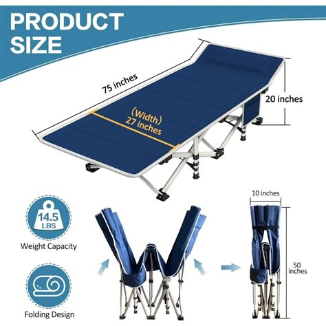 Camping Folding Bed - Portable Camp Cot for Sleeping, Hiking, and Trav ...