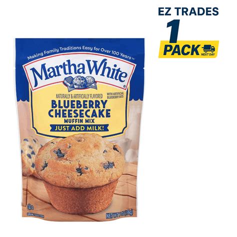 Martha White Blueberry Cheesecake Muffin Mix, 7 oz pack of 1, Blueberry ...