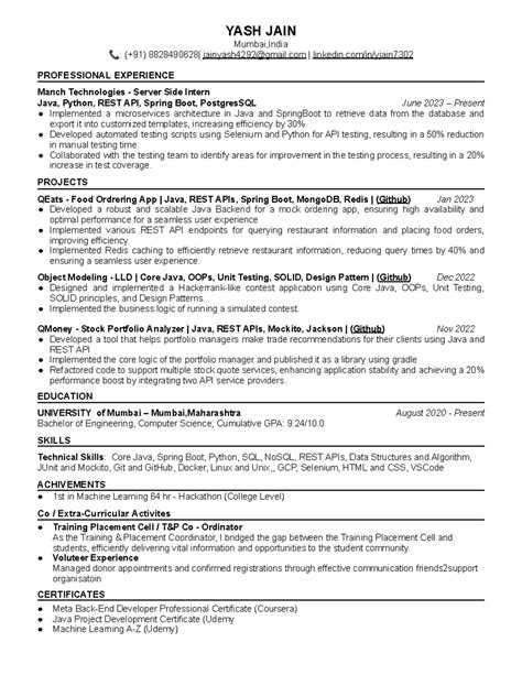 Yash Jain Resume - YASH JAIN Mumbai,India 📞: (+91) 8828490628 ...