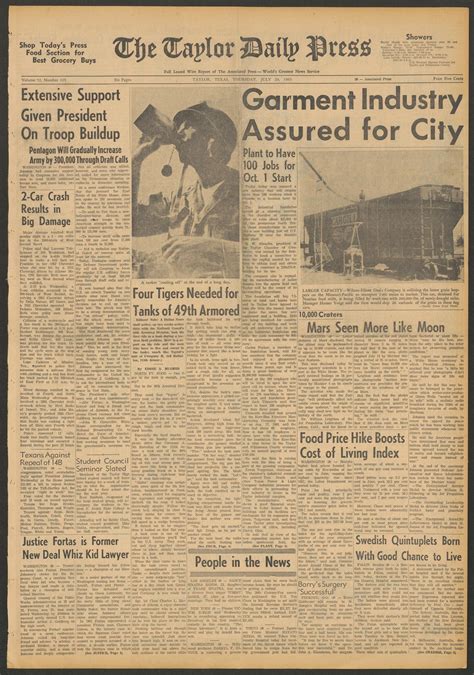 The Taylor Daily Press (Taylor, Tex.), Vol. 52, No. 163, Ed. 1 Thursday ...