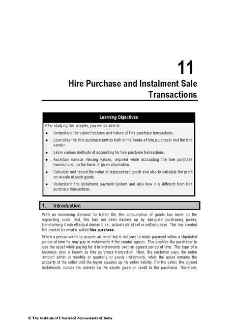 Chapter 11 - Understanding Hire Purchase & Installment Sales - Studocu