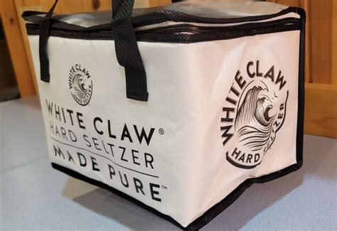 Buy New WHITE CLAW Hard Seltzer Can Cooling Bag COOLER White Black ...