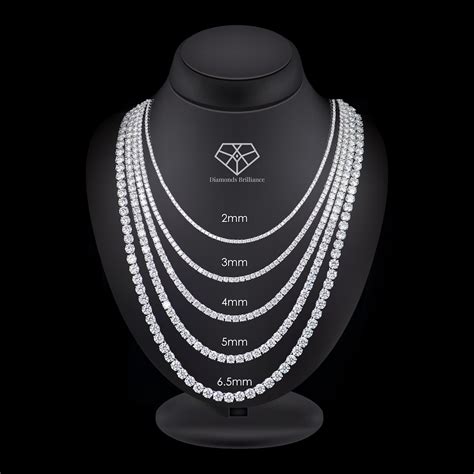 Lab Grown Diamond Tennis Necklace, 3mm to 6mm Round Diamond Necklace ...