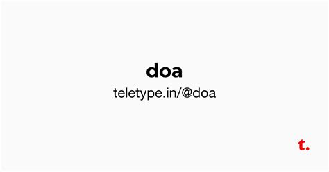 @doa — Teletype