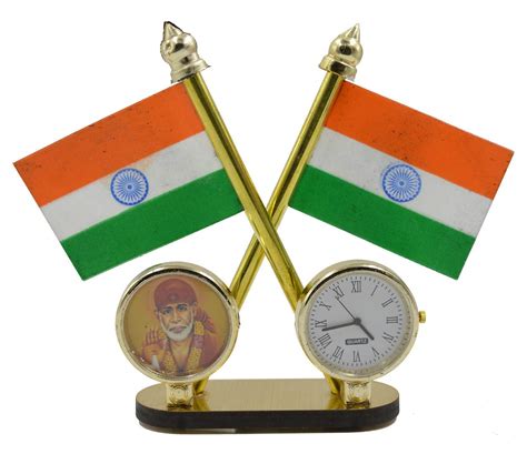 Buy ME & YOU Indian Flag for Car Dashboard with Sai Baba and Watch ...