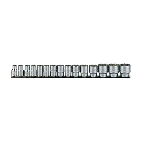Teng Tools 15 Piece 1/2" Drive Metric Regular Socket Set Clip Rail ...