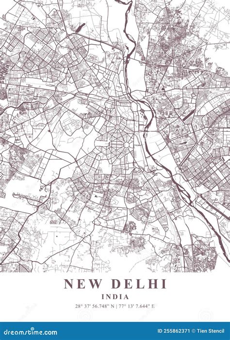 New Delhi - India Orchid Plane Map Stock Illustration - Illustration of ...