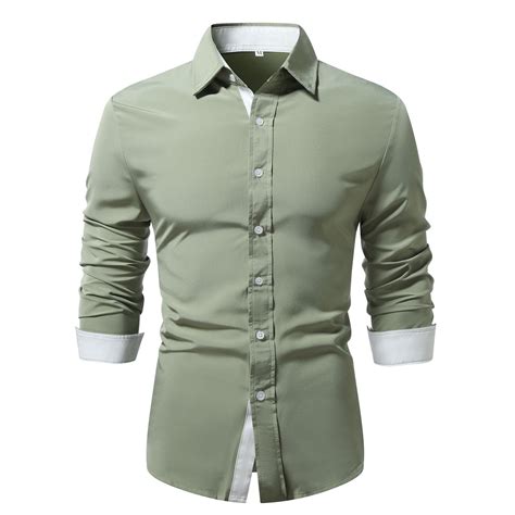 Dress Shirts for Men Long Sleeve Business Casual Tshirts Shirt Button ...