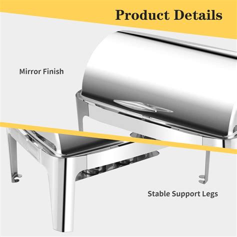 Buy Fulgutonit Roll Top Chafing Dish Buffet Set, 12QT Stainless Steel ...