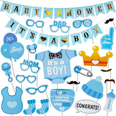 Buy AIBAOBAO Boy Baby Shower Decorations, IT'S A BOY Baby Shower Games ...