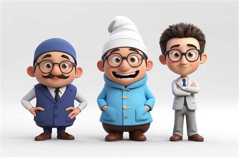 Premium Photo | 3d characters isolated on white background series