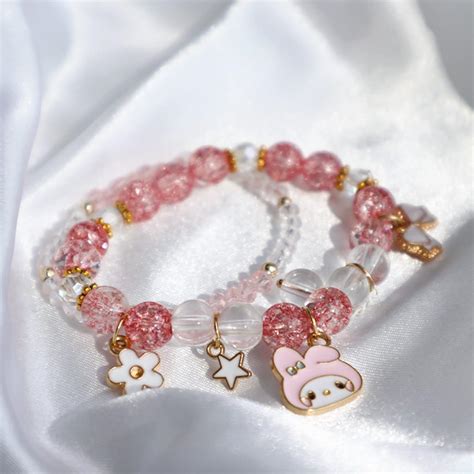Buy My Melody and Kuromi Bracelets Sanrio Kawaii Jewelry Cute Anime ...