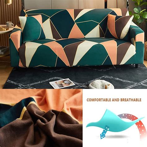 Universal Elastic Sofa Cover(Green Peach Prism) – House of quirk
