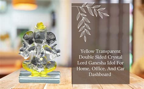 eCraftIndia Yellow and Transparent Double Sided Crystal Car Ganesha ...