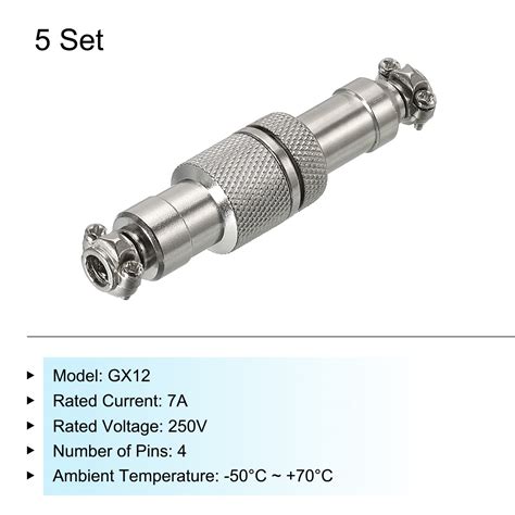 1pcs Gx12 4 Pin Male & Female 12mm Wire Panel Connector Aviation Plug ...