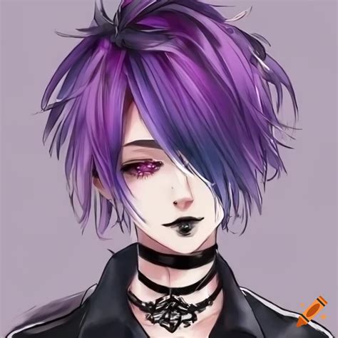 Anime character with messy blonde hair and gothic outfit