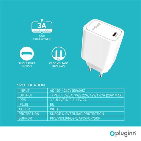 Kucni punjac Pluginn PL-D61S, PD3.0, PPS, 20W beli - Mob-Shop