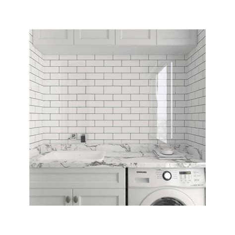 Buy YENHOME 24 X 200 White Brick Peel and Stick Wallpaper for Bathroom ...