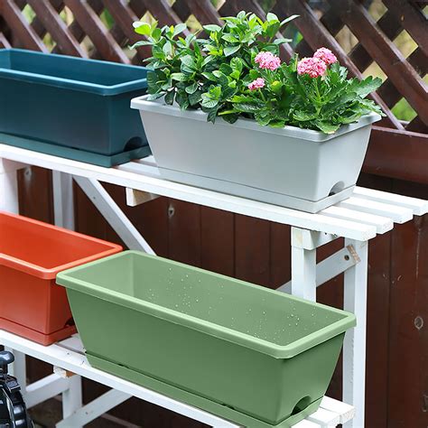 Tyidzon Window Box Planter, Plastic Vegetable Flower Planters Boxes 14 ...