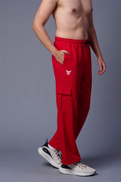 Plain Red Joggers for Men by Go Devil