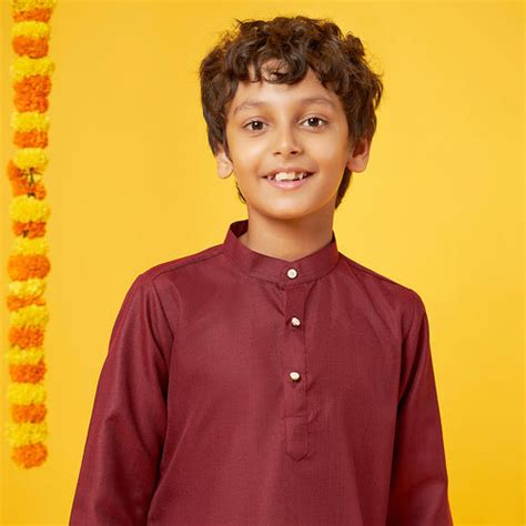 Marron Kurta Pajama Set For Father-Son