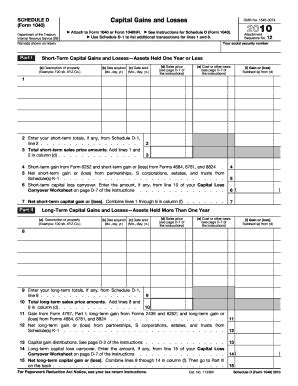 IRS Schedule D (1040 form) | pdfFiller