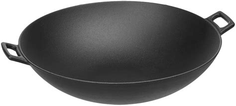 Buy AmazonBasics Cast Iron Heavy Duty Pre-Seasoned Wok Pan (14inch ...