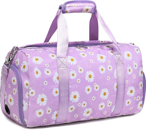 Amazon.com | Duffle Bag for Girls, Purple Daisy Dance Sports Gym Ballet ...