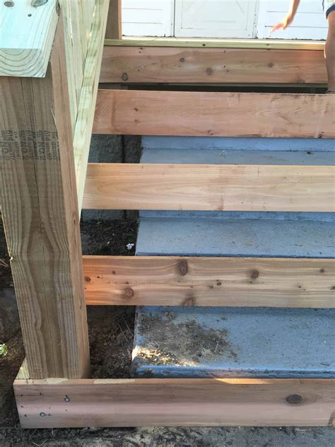 How to Cover Concrete Steps with Wood - Farmhouse on Boone