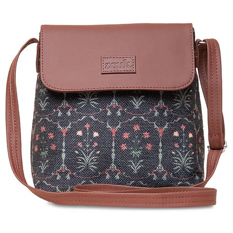 ZOUK Taj Guldasta Motif Printed Women's Hand Crafted Vegan Leather ...