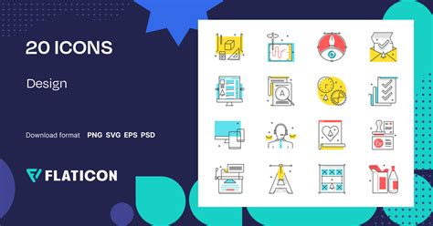 Design Icon Pack | Color lineal-color | 20 .SVG Icons
