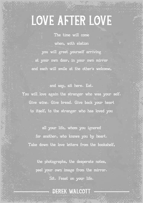Derek Walcott Love After Love Poem Art Print - Etsy