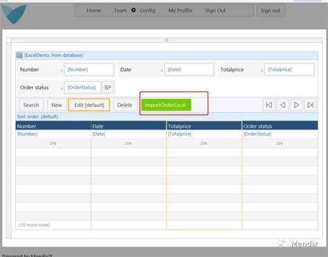 Data Model Excel Mendix 的图像结果