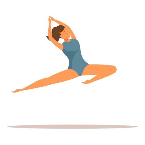 Young woman gymnast is performing gymnastics exercise stretching in ...