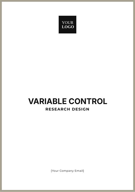 Free Variable Control Research Design Template to Edit Online