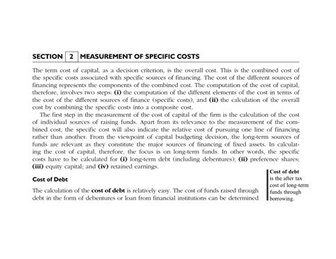 Measurement OF Specific Costs - Financial Management - Studocu
