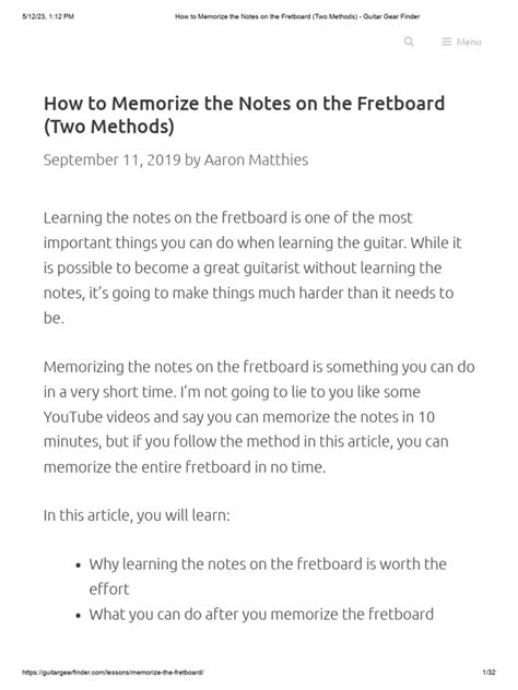 How to Memorize Notes On Frets On Guitar 的图像结果