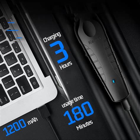 Kemei 2299 Professional Cordless Trimmer Zero Gapped T Blade Trimmers ...