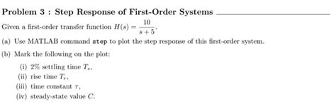 Image result for First Order Response Example Problem