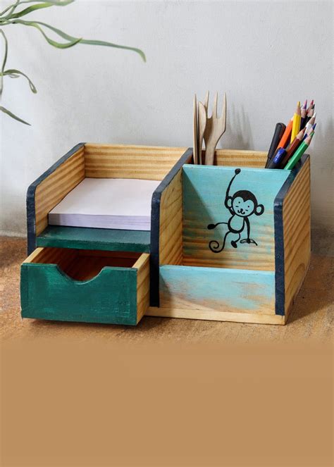 Get "Monkey & Banana" Hand Painted Wooden Desk Organizer at ₹ 899 | LBB ...