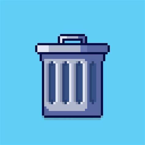 Pixel art trash can game asset design | Premium Vector