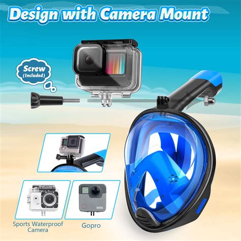 Buy Full Face Snorkel Mask-Diving Mask with 180 Panoramic View Easy ...