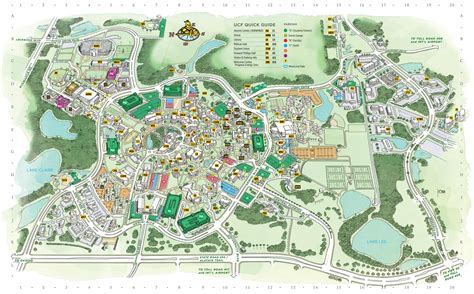 Ucf Campus Map Printable University Of Central Florida Campus Map Art