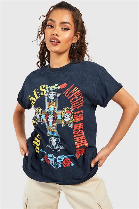 Guns N Roses Roll Sleeve Band T-shirt | boohoo UK